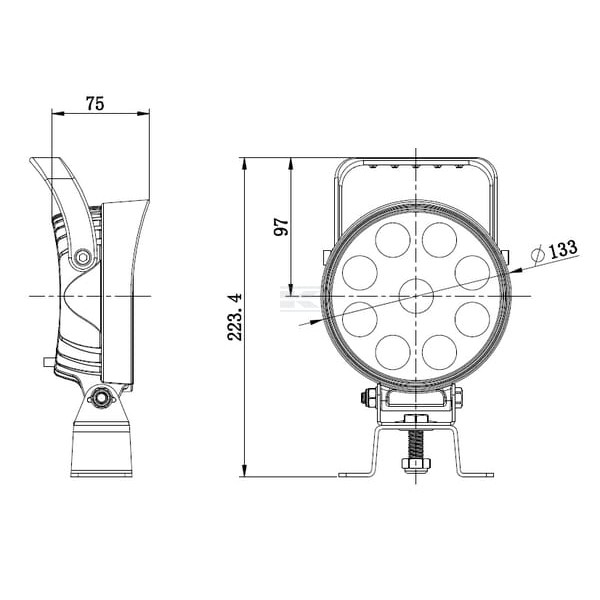 Lampa robocza LED, okrągła, 54W 5100 lm LA10620 | Exvi
