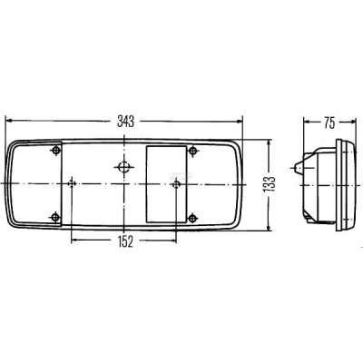 Lampa tylna zespolona 343x133mm, prawa 2SK003567661 | Exvi