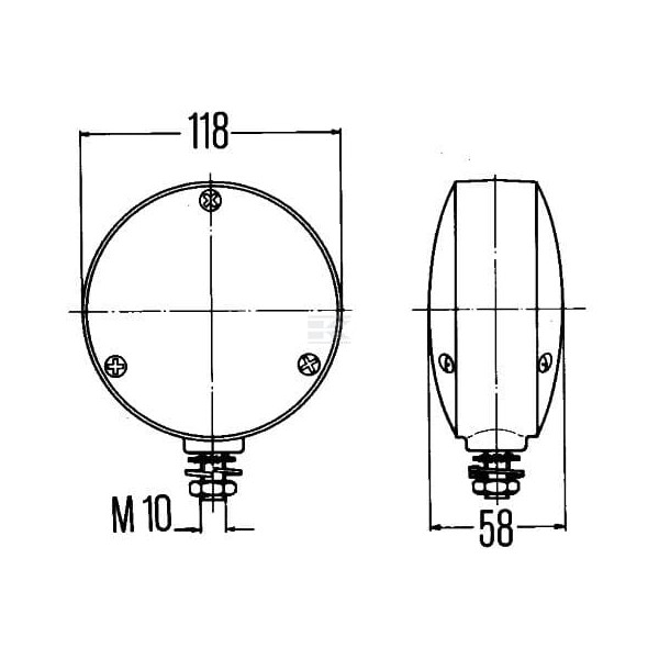 Lampa kierunkowskazu okrągła 12/24V 2BA003022021 | Exvi
