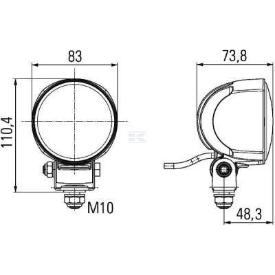 Lampa robocza LED, okrągła 2500lm 1G0996476031 | Exvi