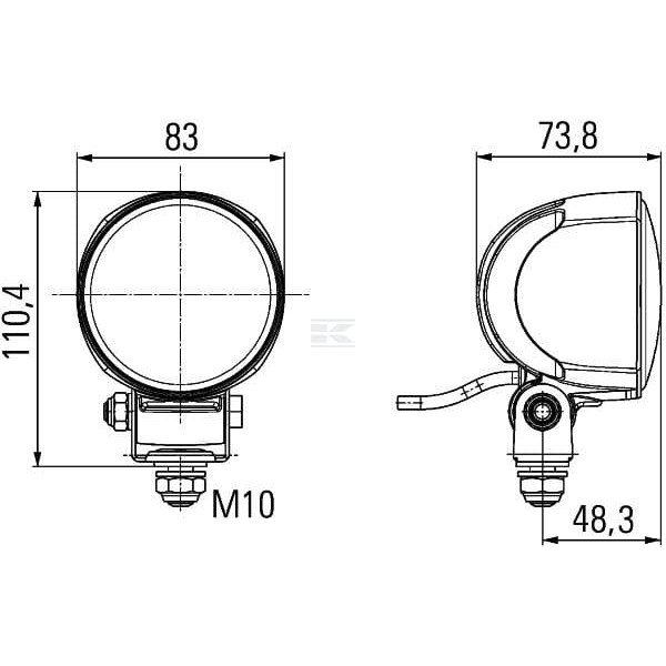 Lampa robocza LED, okrągła 2500lm 1G0996476031 | Exvi