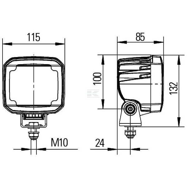 Lampa robocza LED, kwadratowa 12/24V 1GA995606031 | Exvi