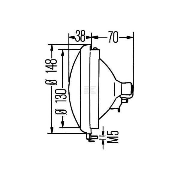 Reflektor halogenowy, okrągły 12V 1S3001442001 | Exvi
