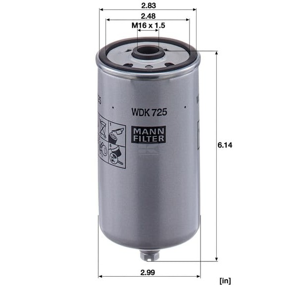 Filtr paliwa WDK725 | Exvi