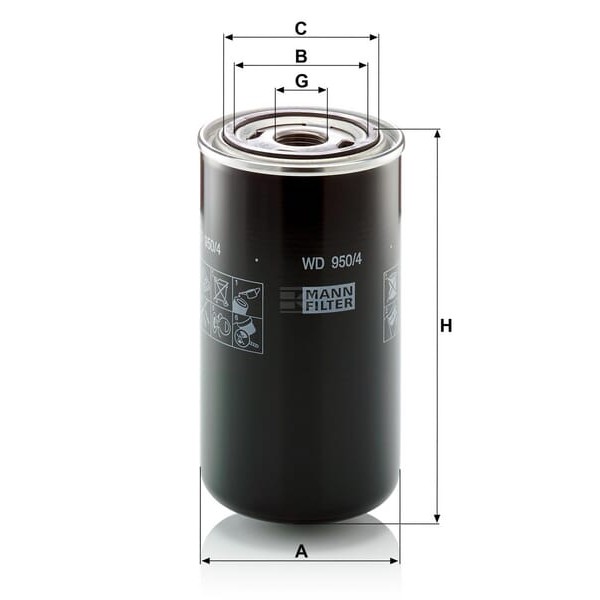Filtr hydrauliki WD9504 | Exvi