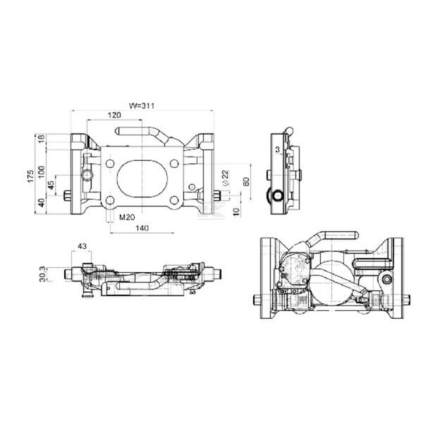 Płyta adaptacyjna 311 mm H160 057311420A11 | Exvi