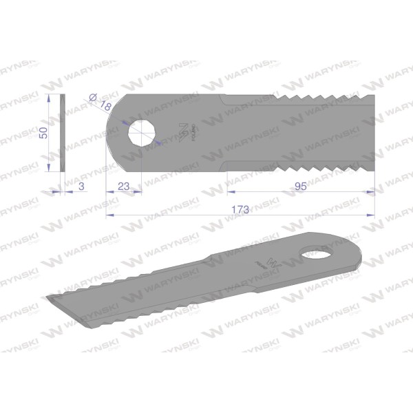 Nóż obrotowy rozdrabniacz słomy WRR173X50X3/1 | Exvi