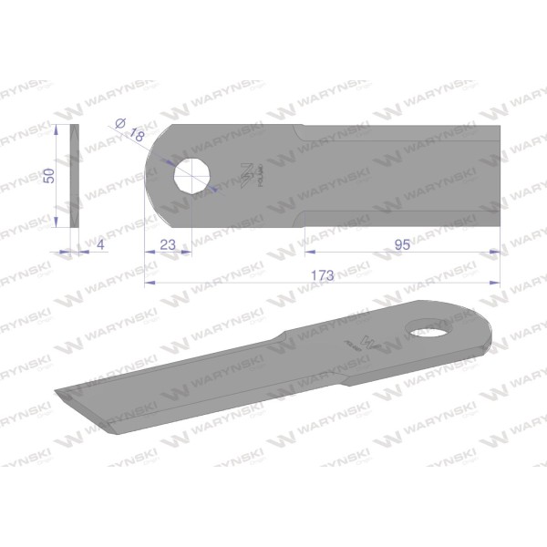 Nóż obrotowy rozdrabniacz słomy WRR173X50X4/1 | Exvi