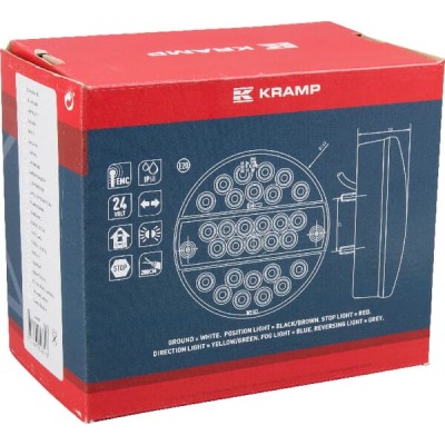 Lampa tylna zespolona LED, okrągła, 24V LA40037 | Exvi