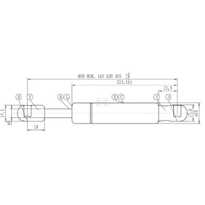 Sprężyna gazowa L405 mm 250N Stabilus CA752835 | Exvi