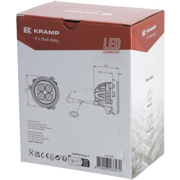Lampa robocza LED, okrągła 40W 4800lm 10/30V LA10428 | Exvi