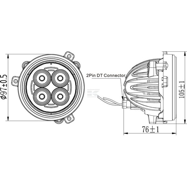 Lampa robocza LED, okrągła 40W 4800lm 10/30V LA10428 | Exvi
