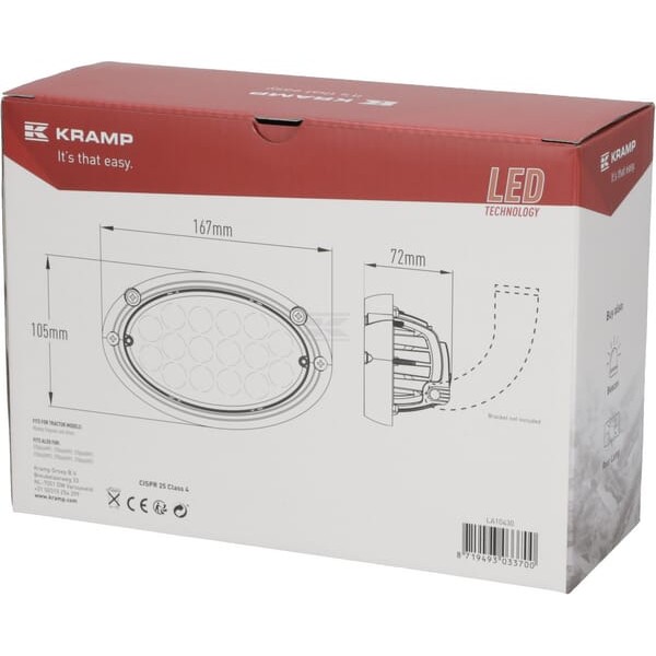 Lampa robocza LED, owalna 24W 3220lm 16 LED LA10430 | Exvi