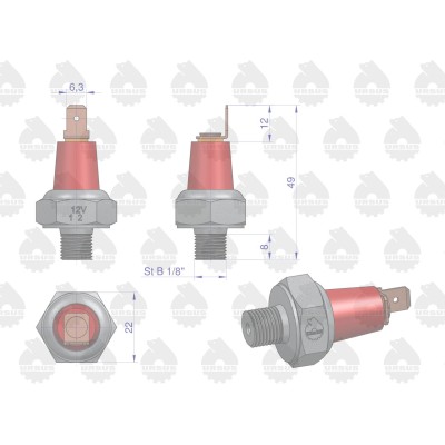 Czujnik ciśnienia oleju MF-3 ORYGINAŁ 1877721M91U | Exvi