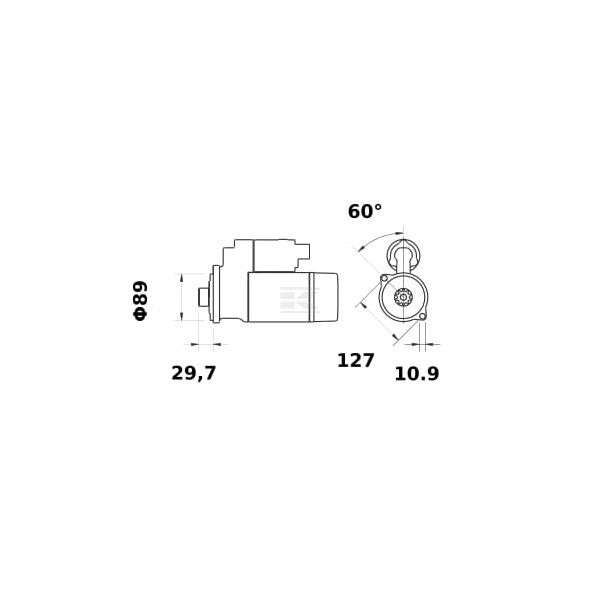 Rozrusznik 12V 3.2kW Z-9 CW Mahle IS1343 | Exvi