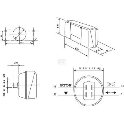 Lampa tylna zespolona 280x120mm, prawa Cobo 02257000 | Exvi