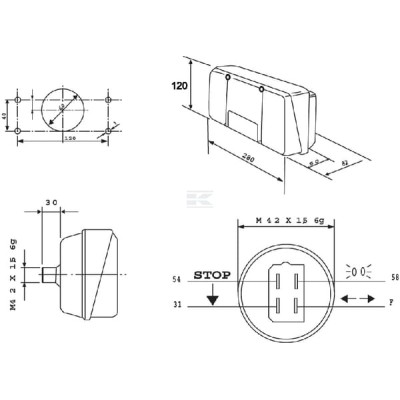 Lampa tylna zespolona 280x120mm, lewa Cobo 02256000 | Exvi
