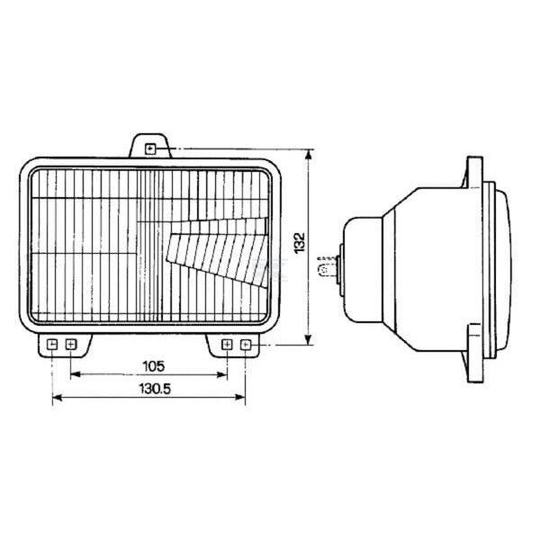 Element optyczny reflektora, prostokątny 05569000 | Exvi