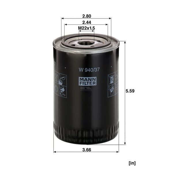 Filtr oleju Mann & Hummel W94037 | Exvi