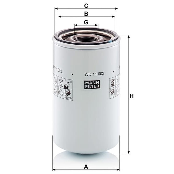 Filtr wymienny oleju hydr. WD11002 | Exvi