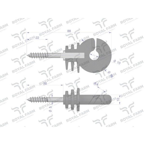 Izolator okrągły z wkrętem fi 5 RF-10180507 | Exvi