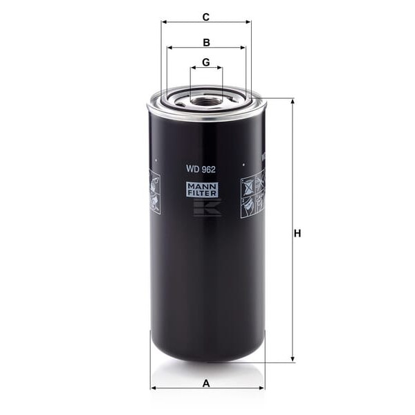 Filtr oleju hydraulicznego M&H WD962 | Exvi