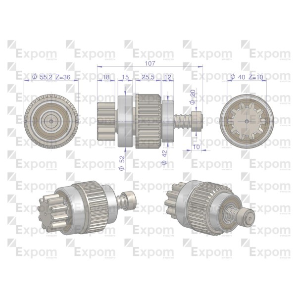 Zespół sprzęgający rozrusznika 7017951M1EX | Exvi