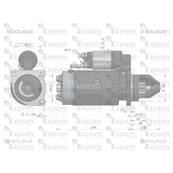 Rozrusznik 3kW C-330 C-360 ZETOR Nowy 46/65-700/0 | Exvi
