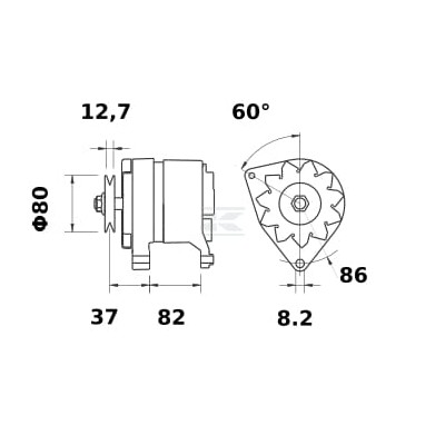 Alternator 12V65A IA0470 | Exvi