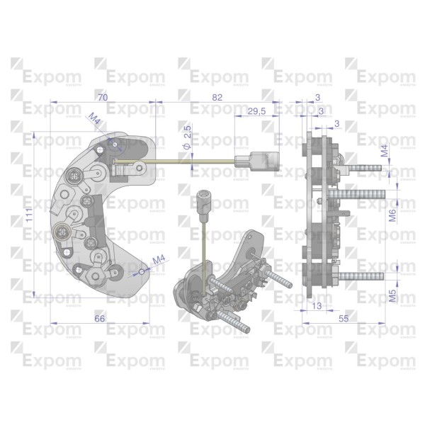 Prostownik diody alternatora AX230000 AX230006EX | Exvi