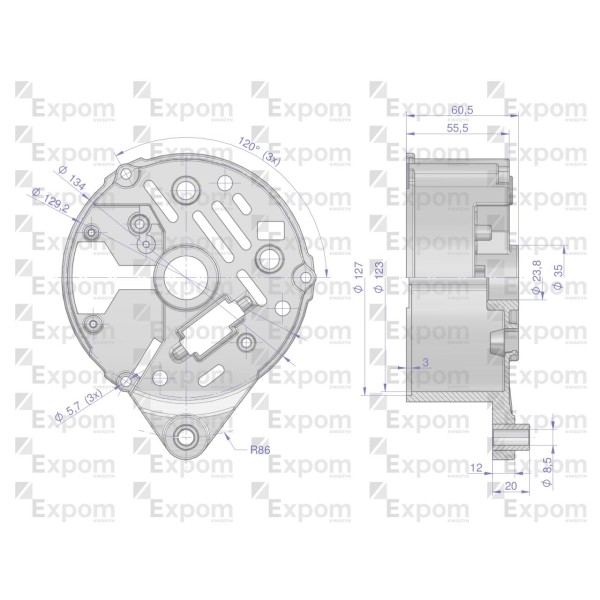 Pokrywa tylna alternatora AX230000 AX230004EX | Exvi