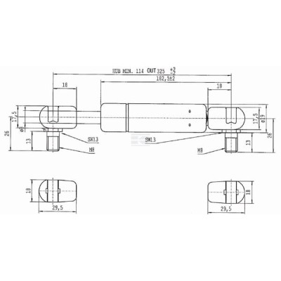 Sprężyna gazowa L325 mm 200N Stabilus CA676594 | Exvi