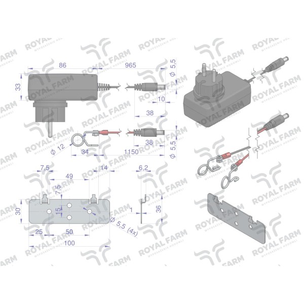 Elektryzator 2J bateryjno-sieciowy RF-10022000 | Exvi