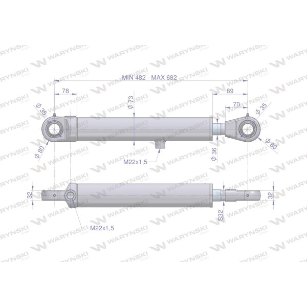 Cylinder hydrauliczny - siłownik SH2P36H200Z | Exvi