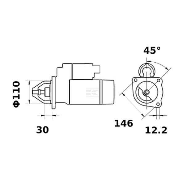 Rozrusznik z reduktorem 12V 4.2kW Z-9 CW Mahle IS1434 | Exvi