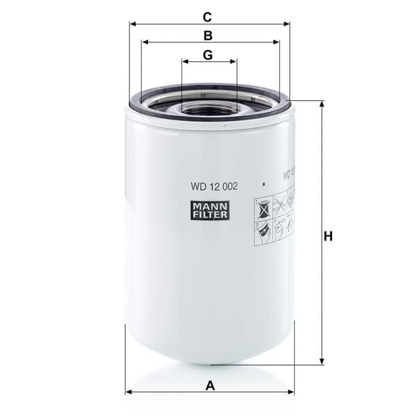 Filtr hydrauliczny WD12002 | Exvi