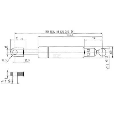 Sprężyna gazowa L256 mm 240N Stabilus CA595896 | Exvi