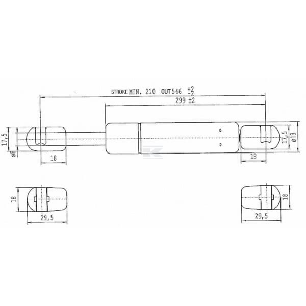 Sprężyna gazowa L546 mm 140N Stabilus CA620319 | Exvi