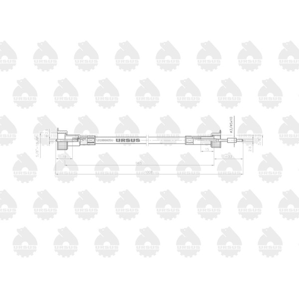 Linka - Licznika MTG (motogodzin) L-965mm L01886605U | Exvi