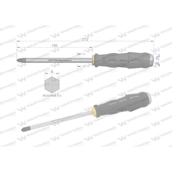 wkrętak do pobijania PH3x150mm Waryński WMW062 | Exvi