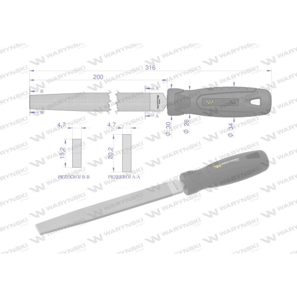 Pilnik płaski 200 mm Waryński WMF002 | Exvi