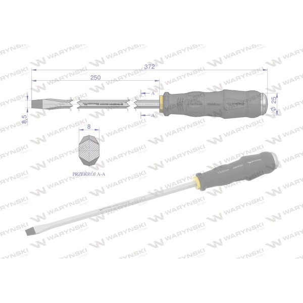 wkrętak do pobijania 8.5x250mm Waryński WMW060 | Exvi