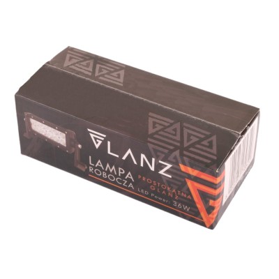 Lampa robocza prostokątna 36W 12 LED GLANZ L0118G | Exvi