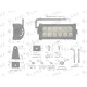 Lampa robocza prostokątna 36W 12 LED GLANZ L0118G | Exvi