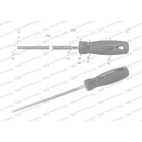 Pilnik okrągły 200 mm Waryński WMF014 | Exvi