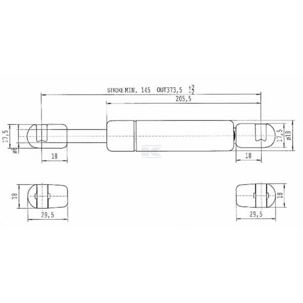 Sprężyna gazowa L373.5 mm 160N Stabilus CA256986 | Exvi
