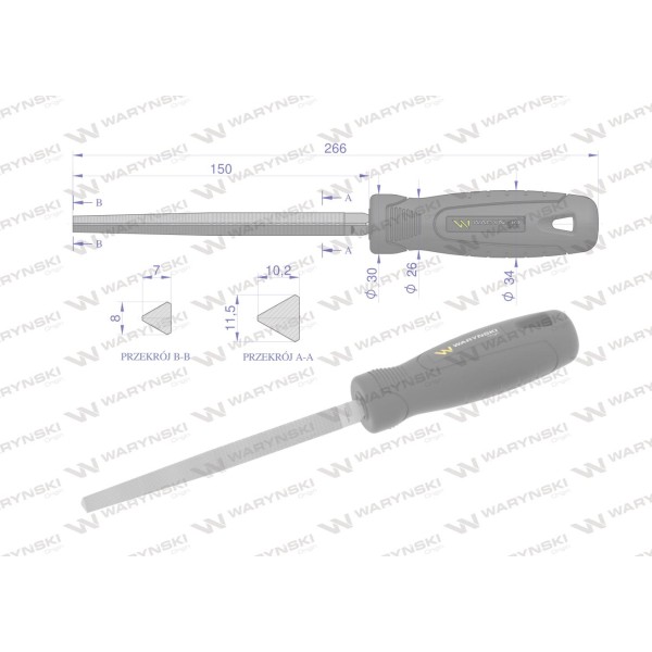 Pilnik trójkątny 150 mm Waryński WMF007 | Exvi