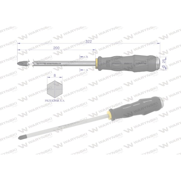 Wkrętak do pobijania PH3x200mm Waryński WMW063 | Exvi