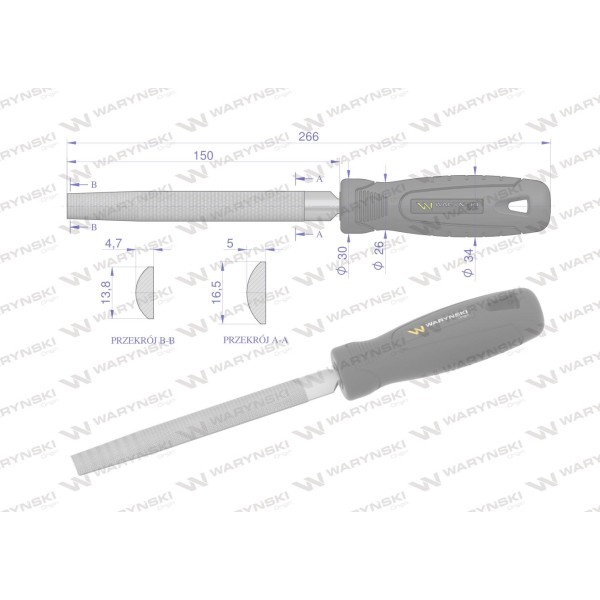 Pilnik półokrągły 150 mm Waryński WMF004 | Exvi