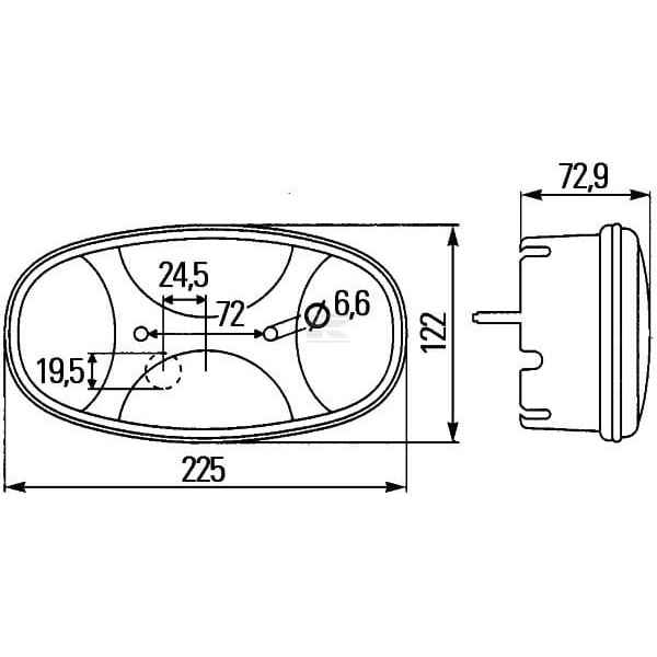 Lampa tylna zespolona 225x122mm, prawa 2VP343640041 | Exvi
